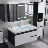 智能北欧橡木浴室柜现代简约卫浴卫生间洗漱台洗手盆洗脸盆柜组合
