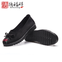 2018年春季新款女士聚氨酯民族风时尚防滑舒适透气一脚蹬北京布鞋