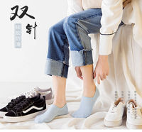 袜子女夏季薄款船袜纯色硅胶防滑隐形袜韩国简约透气防臭低帮短袜