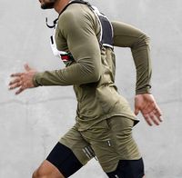 ASRV篮球速干长袖T恤男体能修身美式健身衣服肌肉下摆迷彩运动服
