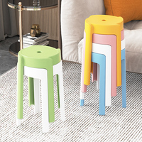 塑料凳子可叠放家用加厚风车凳现代简约餐桌高板凳旋风椅子圆胶凳