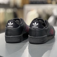 阿迪达斯三叶草男鞋女鞋2022冬季复古休闲鞋黑色皮面板鞋FX5091