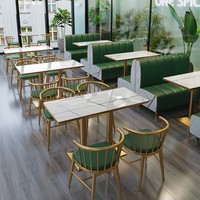 餐厅卡座沙发汉堡店甜品奶茶店饭店凳子餐饮店岩板餐桌椅组合商用