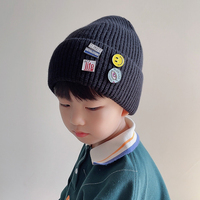 儿童帽子秋冬季男孩针织帽帅气潮套头毛线帽冬天新款2022爆款男童