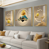 客厅装饰画现代简约沙发背景墙挂画轻奢大气墙画2023新款三联壁画