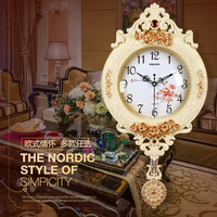 巴科达欧式钟表创意摇摆挂钟时尚挂表复古静音客厅时钟卧室石英钟