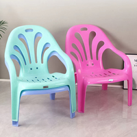 加厚塑料靠背沙滩椅躺椅大排档塑胶高背扶手椅家用成人熟胶矮椅子