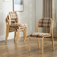 椅 家用布艺咖啡厅餐椅现代简约酒店椅子靠背欧式椅凳子单人木椅