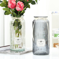 现代简约大号玻璃花瓶彩色透明水培百合玫瑰花瓶摆件创意插花花瓶