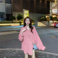 港味中长款长袖宽松白衬衫外套秋季韩版设计感小众雪纺衬衣上衣女