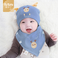 婴儿帽子春秋款男婴幼儿0一3月可爱女宝宝秋冬季纯棉新生儿胎帽