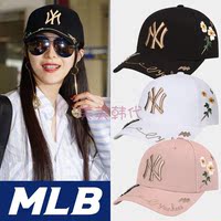 韩国代购正品MLB棒球帽洋基队NY鸭舌帽玫瑰花小蜜蜂星空男帽女帽