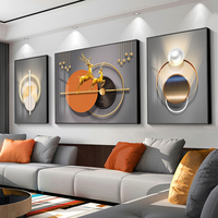 轻奢2023客厅装饰画现代简约沙发背景墙挂画大气高级感三联画壁画