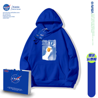 NASA联名克莱因蓝卫衣女款秋冬季2022春秋款小鸭子连帽外套上衣