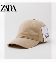 ZARA帽子男女款纯棉棒球帽卡其色大头围鸭舌帽弯檐防晒帽韩版夏季