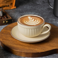陶瓷杯咖啡杯高档精致马克杯拿铁拉花杯欧式小奢华咖啡杯子280ml