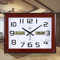 康巴丝20英寸挂钟客厅万年历中式夜光石英钟静音钟表时尚挂表时钟