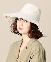 *莉莉日本代购*2018年春夏女款白色宽帽檐麻质遮阳帽防晒帽