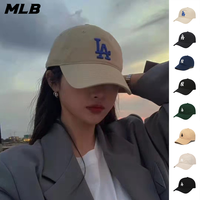 MLB 专柜正品棒球帽小标男女同款可调节鸭舌NY洋基队LA弯帽檐帽子