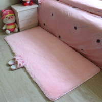 可手洗家用床边地毯卧室满铺可爱房间公主粉色床前客厅长方形地垫