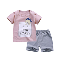 宝宝纯棉短袖套装 男童女童0-1-3岁夏装婴儿短裤套装儿童夏季套装