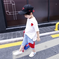 男童夏装2019新款洋气韩版短袖套装儿童男宝宝夏季帅气两件套潮