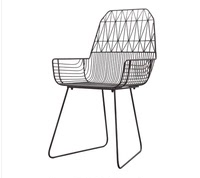 创意镂空铁丝网椅金属户外背靠椅简约铁艺餐椅钻石椅子休闲椅