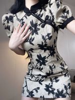 新中式改良版旗袍连衣裙女夏季2022年新款高级感年轻款少女短裙子