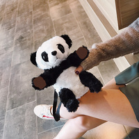 熊猫公仔斜挎胸包可爱毛绒玩偶双肩包2018新款韩卡通少女小挎包包