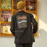 2022年春季新款范斯VANS男子梭织防风教练夹克外套VN0A5H8OBLK