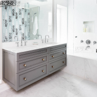 新款北欧实木浴室柜简约美式橡木吊柜组合大理石洗手洗脸台盆定制