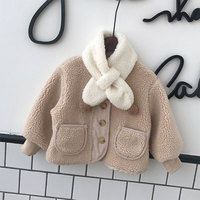 女童羊羔毛外套洋气秋冬2019新款儿童外套女宝宝加绒上衣夹克开衫