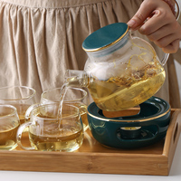 北欧陶瓷花茶壶套装耐热玻璃蜡烛加热下午茶花茶水果茶壶花草茶具