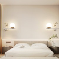 壁灯卧室床头灯鹿角轻奢白金创意北欧简约现代客厅背景墙装饰灯具