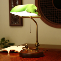 宇磊美式复古实木台灯书房桌工作阅读民国老上海银行绿色卧室床头