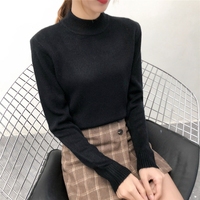 2018秋冬新款韩版套头半高领毛衣女长袖修身加厚打底针织衫上衣