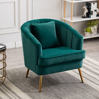 美式单人沙发椅布艺小户型轻奢客厅现代简约北欧咖啡酒店服装沙发