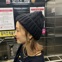seeubaby韩国代购帽子 纯色糖果色甜美麻花厚款保暖洋气针织帽