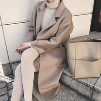 中长款毛呢外套女装秋冬季新款2018流行韩版学生双面羊绒呢子大衣