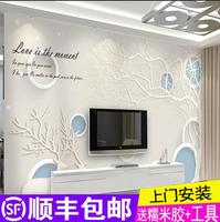 3D欧式电视背景墙壁纸奢华简欧现代简约装饰壁画5D立体背影墙纸布