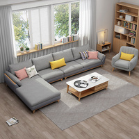 布艺沙发组合北欧客厅沙发现代简约小户型轻奢科技布皮布乳胶沙发