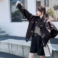 黑色短款chic工装风外套女2022秋天新款韩版小个子设计感炸街夹克