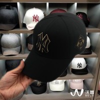 韩版18新款ny棒球帽男女夏季可调节嘻哈防晒粉色金标刺绣鸭舌帽子