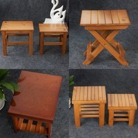 楠竹小凳子创意小方板凳实木凳折叠椅矮凳靠背家用小木凳圆凳成人
