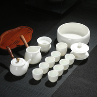 德化白瓷功夫茶具套装 陶瓷家用简约6人泡茶中式茶壶盖碗茶杯整套