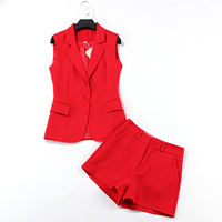 西装马甲套装女2019春夏新款职业短裤两件套时尚休闲网红工装外套