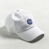 欧美潮牌NASA个性白色百搭刺绣软顶鸭舌帽男女夏天弯檐棒球帽子