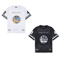 直邮韩国代购潮牌 NBA 夏新款GSW WARRIRORS数字条纹 运动短袖T恤