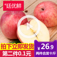 新鲜脆甜现摘陕西礼泉苹果红富士10斤包邮当季水果孕妇糖心苹果