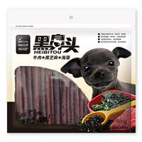 狗零食黑鼻头海藻黑芝麻牛肉条500g泰迪金毛小狗幼犬训练大包零食